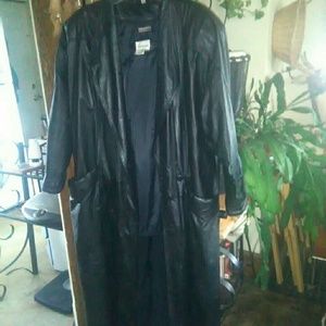 Full length leather ladies duster